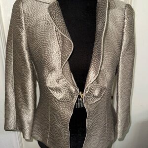 Armani Collezioni Made In Italy Structured Blazer, Crepe Silk Size 6